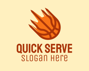 Fast - Fast Flaming Basketball logo design