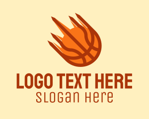 Fast Flaming Basketball Logo