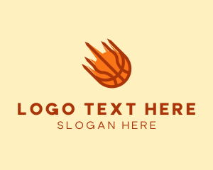 Fast - Fast Flaming Basketball logo design