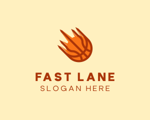 Fast Flaming Basketball logo design