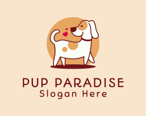 Cute Dog Love logo design