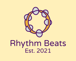 Percussion Tambourine Instrument  logo design