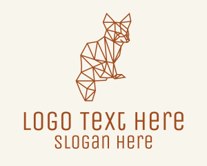 Wildlife - Geometric Fox Monoline logo design