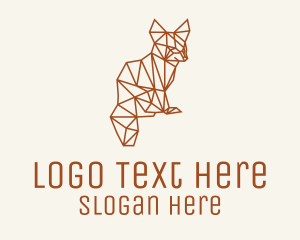 Geometric Fox Monoline Logo