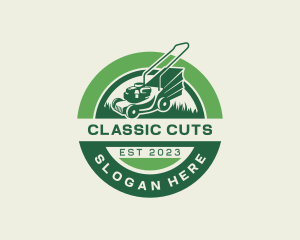 Landscaping Mower Grass Cutting logo design