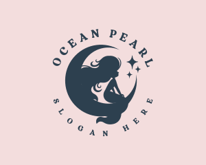 Mermaid - Fantasy Mermaid Moon logo design