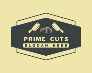 Meat - Butcher Meat Cleaver logo design