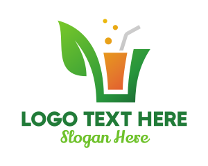 Herbal - Green Leaf Juice logo design