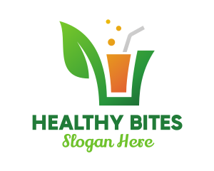 Nutritious - Green Leaf Juice logo design