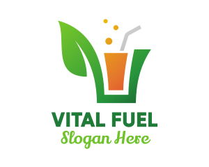 Nutritious - Green Leaf Juice logo design