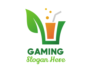 Milkshake - Green Leaf Juice logo design