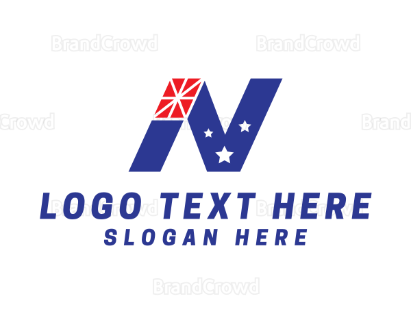 Patriotic Letter N Logo