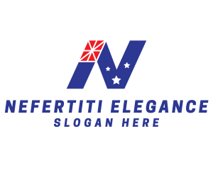 Patriotic Letter N  logo design