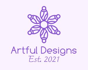 Purple Flower Gardening  logo design