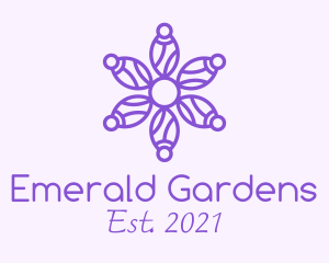 Purple Flower Gardening  logo design