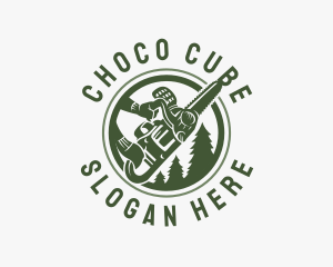 Craftsman - Chainsaw Pine Tree Logging logo design