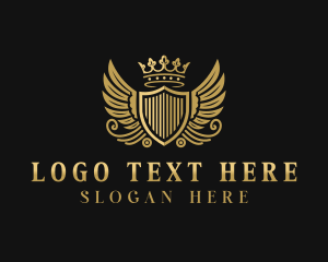 Wedding - Royalty Shield Wings logo design