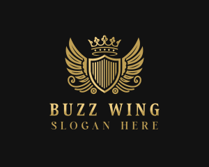 Royalty Shield Wings logo design