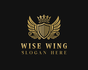 Royalty Shield Wings logo design