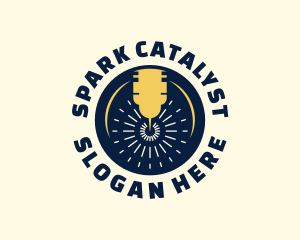 Laser Fabrication Spark logo design