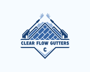 Gutter Roof Pressure Washer logo design