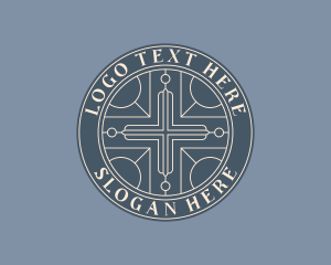 School - Preacher Worship Cross logo design