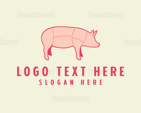 Pig Butcher Meat Logo