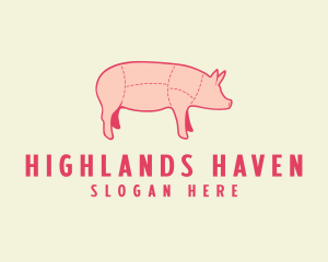 Pig Butcher Meat Logo