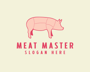 Pig Butcher Meat logo design