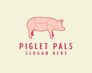 Piglet - Pig Butcher Meat logo design