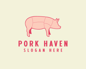 Pig Butcher Meat logo design