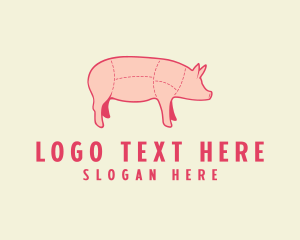 Pig Butcher Meat Logo