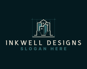 Architecture Blueprint Contractor logo design