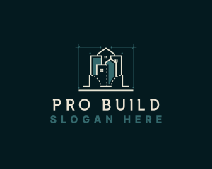 Architecture Blueprint Contractor logo design