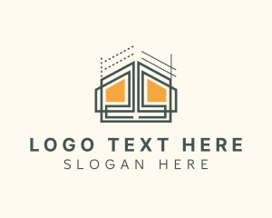 Technical Drawing - Home Structure Blueprint logo design