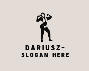 Muscular Female Bodybuilder Logo