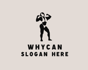 Muscular Female Bodybuilder Logo