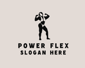 Muscular - Muscular Female Bodybuilder logo design