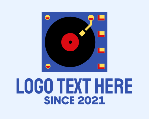 Recording Label - Retro Vinyl Player logo design