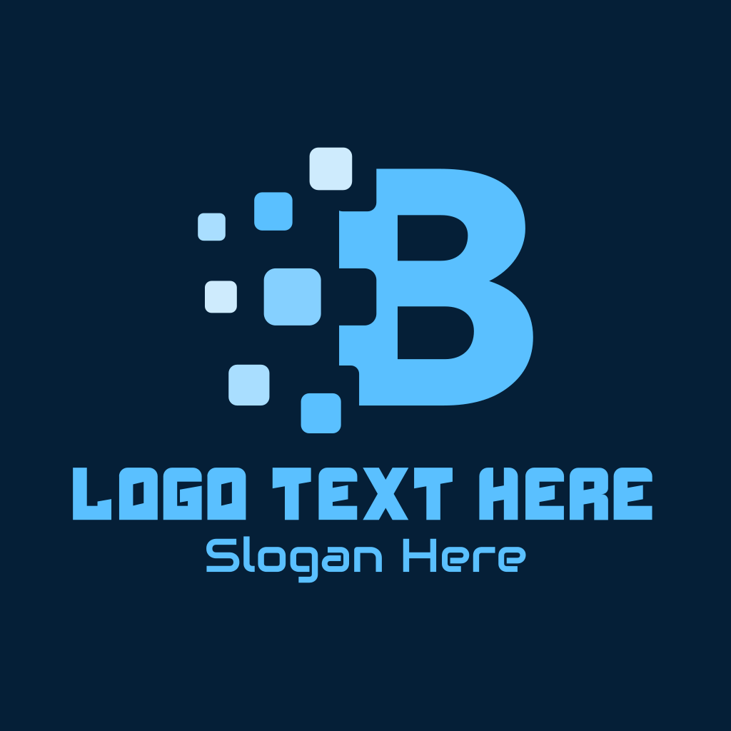 Blue Pixel Letter B Logo | BrandCrowd Logo Maker