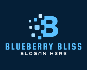 Blue Pixel Letter B logo design