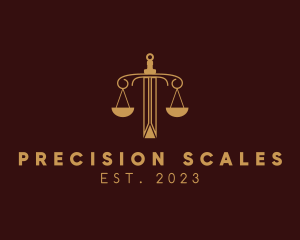 Justice Scale Sword logo design