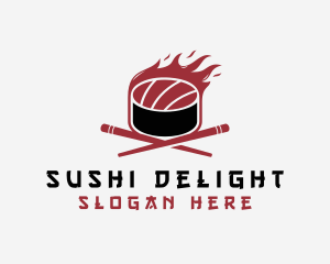 Sushi - Flame Sushi Restaurant logo design