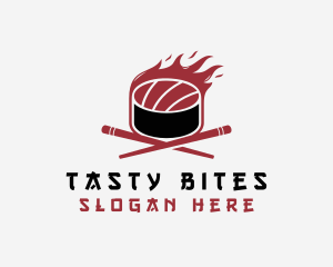 Flame Sushi Restaurant logo design