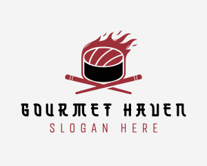 Flame Sushi Restaurant logo design