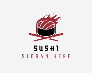 Flame Sushi Restaurant logo design