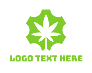 Herb - Green Cog Marijuana logo design