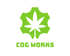 Green Cog Marijuana logo design