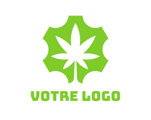 Machinery - Green Cog Marijuana logo design