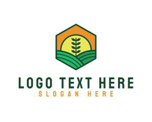 Eco - Wheat Farm Field logo design